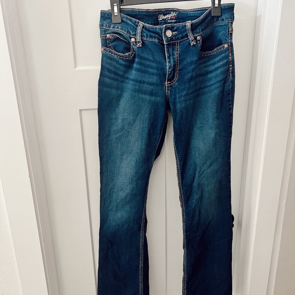 Wrangler Blue Boot Cut Jeans with Stretch